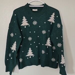 Maurices | Dark Green Christmas Tree Crew Neck Sweater Size 1X